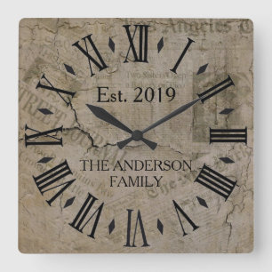 Rustic Vintage Distressed New York Times Wall St Square Wall Clock