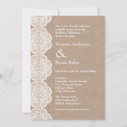 Vintage Doily Wedding Invitation