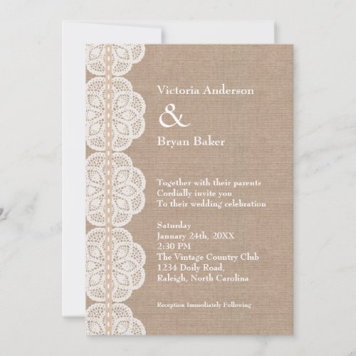 Vintage Doily Wedding Invitation