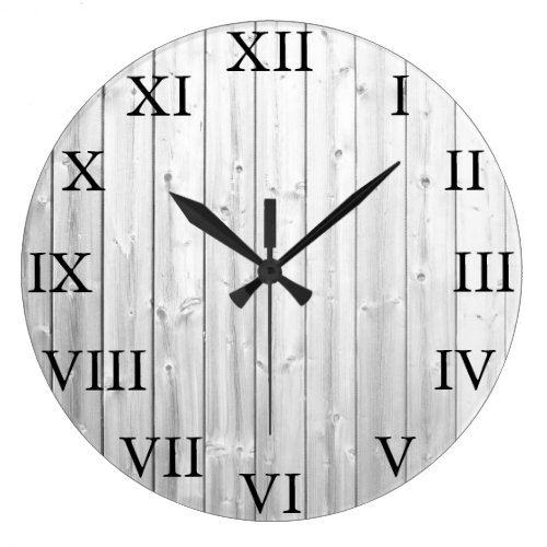 Rustic vintage drift wood Roman numbers Large Clock