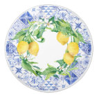 Rustic Vintage Farmhouse Lemon Blue White Tiles