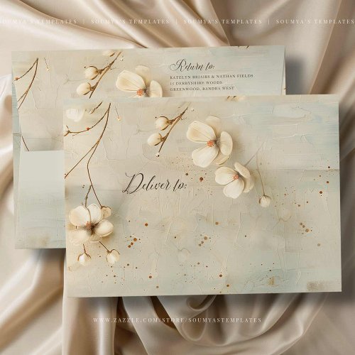 Rustic Vintage Floral Antique Envelope