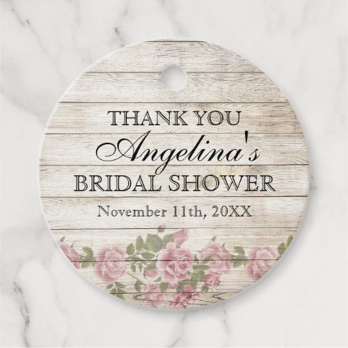 Rustic Vintage Floral Bridal Shower Thank You Favor Tags