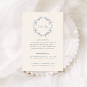 Rustic Vintage Floral Frame Wedding Details Enclosure Card