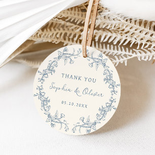 Rustic Vintage Floral Frame Wedding Favor Tags