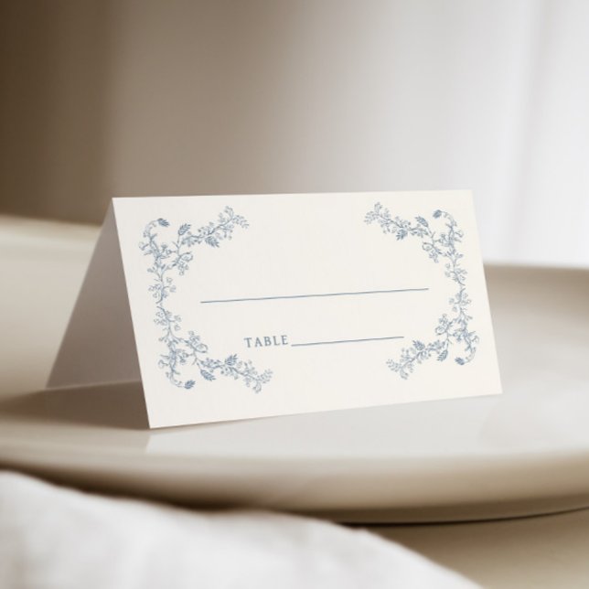 Rustic Vintage Floral Frame Wedding  Place Card (Creator Uploaded)