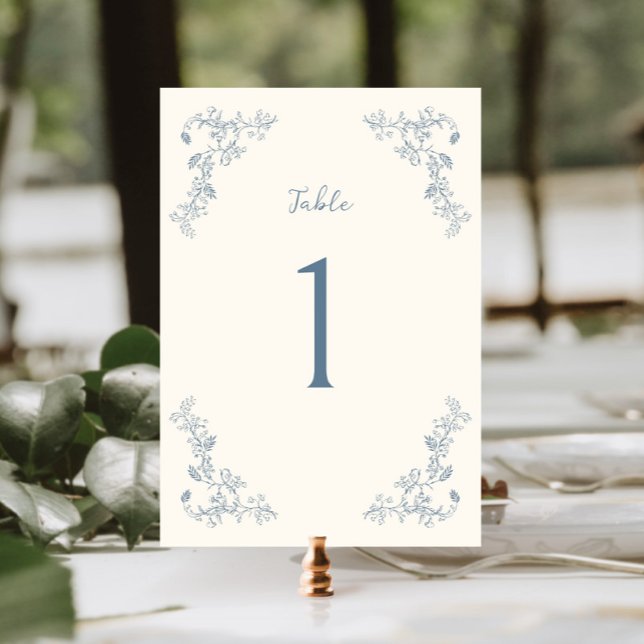 Rustic Vintage Floral Frame Wedding Table Number (Creator Uploaded)