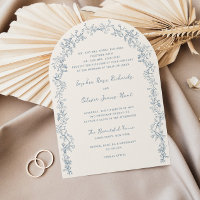 Rustic Vintage Floral Line Art Arch Wedding