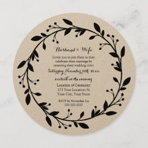 Rustic Vintage Floral Vow Renewal Invitation