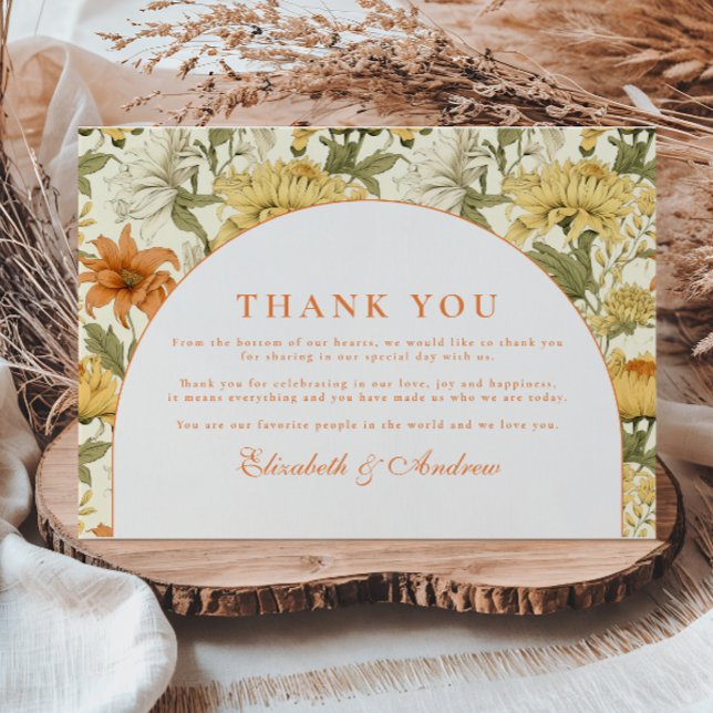 Rustic Vintage Floral Wedding Thank You Card (Creator Uploaded)