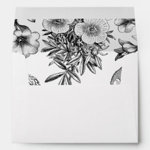 Rustic Vintage Flowers 5x7 Wedding Invitation Envelope