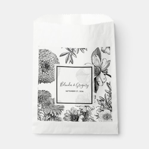 Rustic Vintage Flowers Wedding  Favor Bag