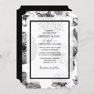 Rustic Vintage Flowers Wedding Invitations