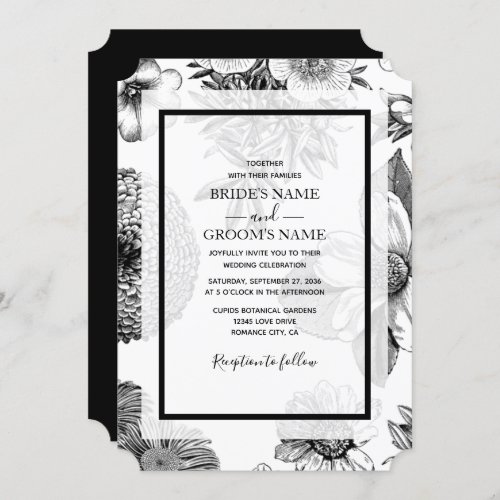 Rustic Vintage Flowers Wedding Invitations