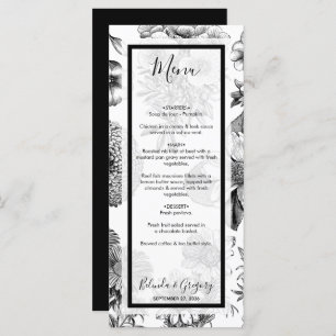 Rustic Vintage Flowers Wedding Menu