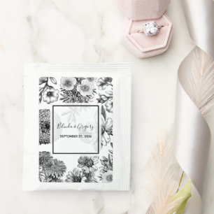 Rustic Vintage Flowers Wedding Tea Bag Drink Mix