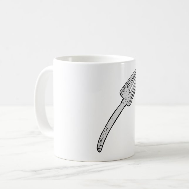 Rustic Vintage Fork Retro Cutlery Coffee Mug (Front Left)