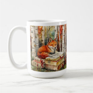 Rustic Vintage Fox Books Woodland Fall Autumn Coffee Mug