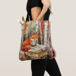 Rustic Vintage Fox Books Woodland Fall Autumn Tote Bag