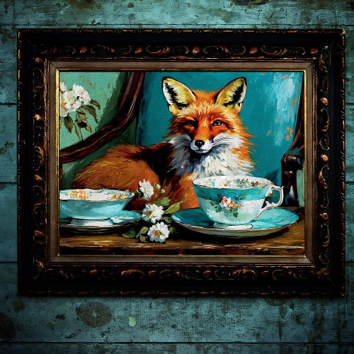 Rustic Vintage Fox Victorian Teacup Decoupage Tissue Paper