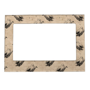 Rustic Vintage Ghost Pattern (2) Magnetic Frame