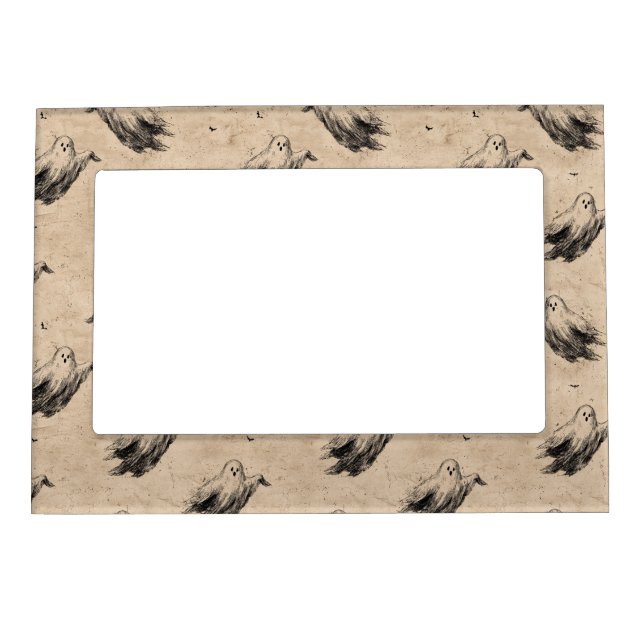 Rustic Vintage Ghost Pattern (2) Magnetic Frame (Front)