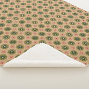 Rustic Vintage Green Red Holiday Sherpa Blanket