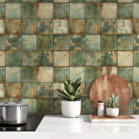 Rustic Vintage Green Tiles 