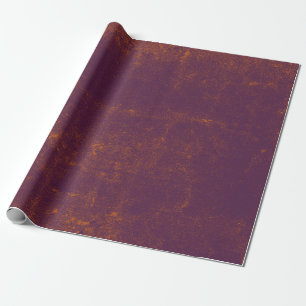 Rustic Vintage Grunge Purple Burnt Orange Texture Wrapping Paper