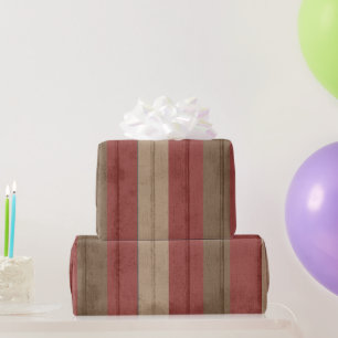 Rustic Vintage Grunge Red & Brown Weathered Wood Wrapping Paper