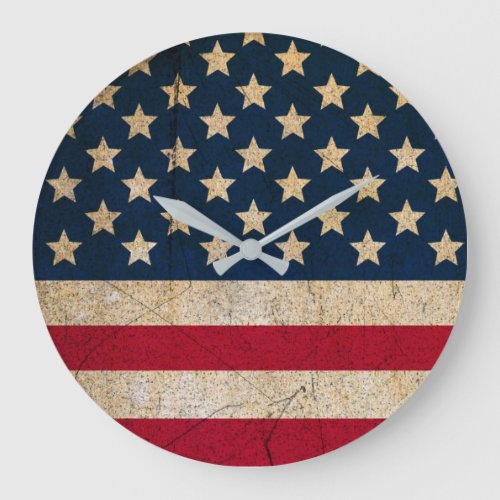 Rustic Vintage Grunge USA Flag Acrylic Wall Clock