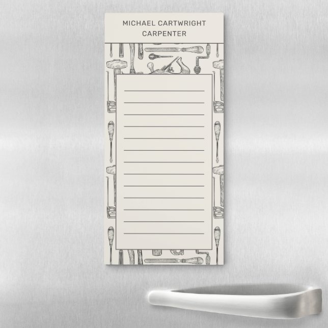 Rustic Vintage Hand Tools Handyman Carpenter  Magnetic Notepad (In Situ)