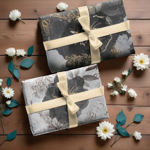Rustic Vintage Honey Bees  Floral Roses Decoupage Wrapping Paper Sheets