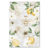 Rustic Vintage Honey Bees & Yellow Citrus Lemons Tissue Paper (Vertical)