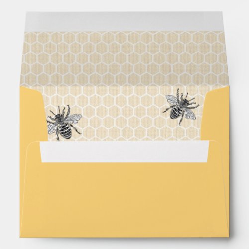 Rustic Vintage Honeycomb Bumble Bee Envelope