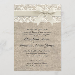 Rustic Vintage Inspired Wedding Invitation