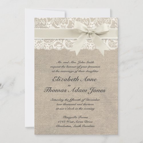 Rustic Vintage Inspired Wedding Invitation