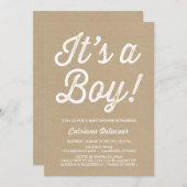 RUSTIC VINTAGE | IT'S A BOY BABY SHOWER INVITATION (Front/Back)