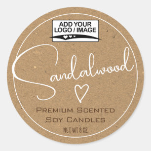 Rustic Vintage Kraft Paper Modern Calligraphy Classic Round Sticker