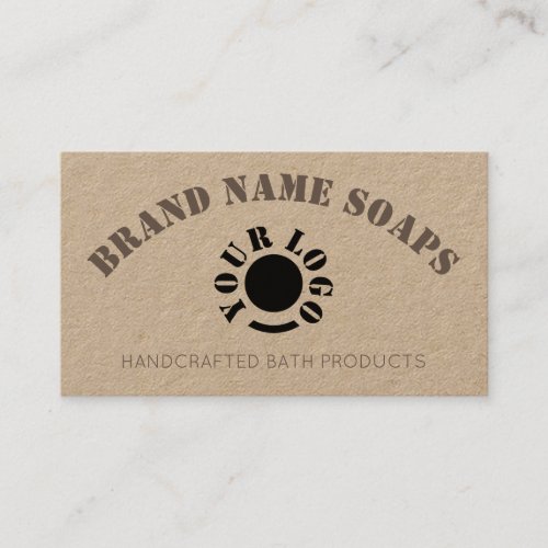 Rustic Vintage Logo Template Handmade Curved Text Business Card