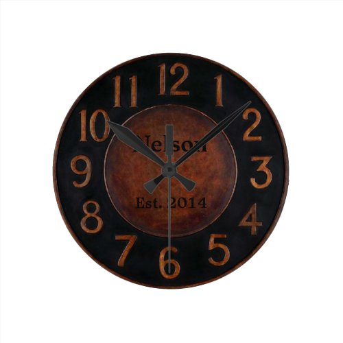 Rustic vintage-look custom clock
