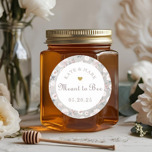 Rustic Vintage Meant to Bee Honey Wedding Favor Classic Round Sticker