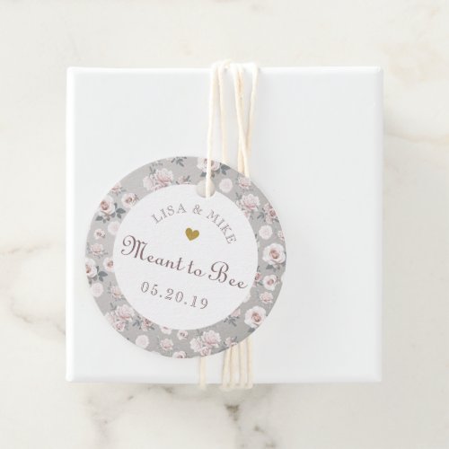 Rustic Vintage Meant to Bee Honey Wedding Round Favor Tags