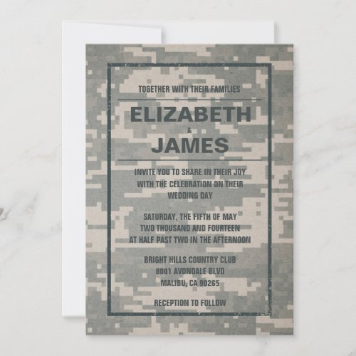 Rustic Vintage Military Wedding Invitations