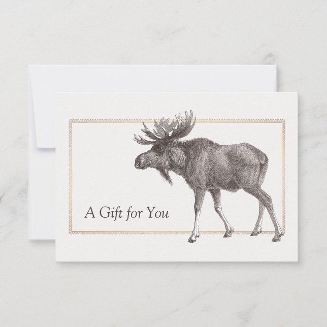 Rustic Vintage Moose Gift Certificate (Front)