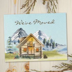 Rustic Vintage Mountain Cabin Lodge We Moved Postcard