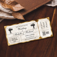 Rustic Vintage Movie Ticket Save the Date