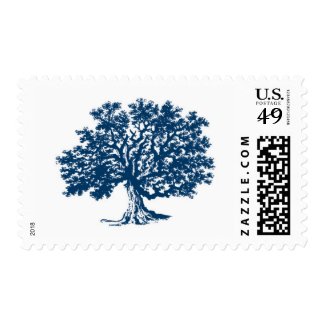 Rustic Vintage Navy Tree Postage Stamps