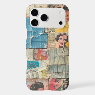 Rustic Vintage Newspaper Patchwork Collage (10) iPhone 17 Pro Max Case
