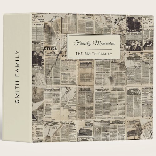 Rustic Vintage Newspaper Patchwork Collage (11) 3 Ring Binder Rustic Vintage Newspaper Patchwork Collage (11) 3 Ring Binder